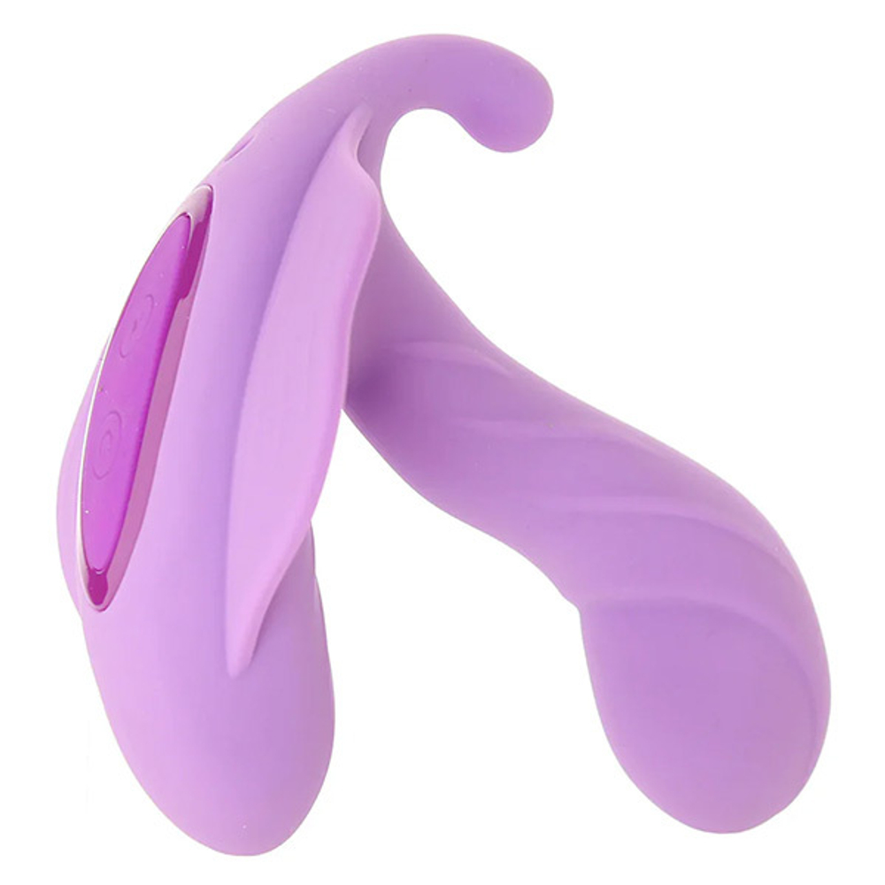 Фиолетовый вибромассажер 11,4см для зоны G с пультом и функцией нагрева ДУ PipeDream Fantasy for G-Spot Stimulate Her Vibe in Purple 4929-12