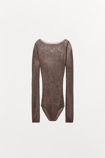 ZARA БОДИ ИЗ 100% ВИСКОЗЫ, КОРИЧНЕВЫЙ