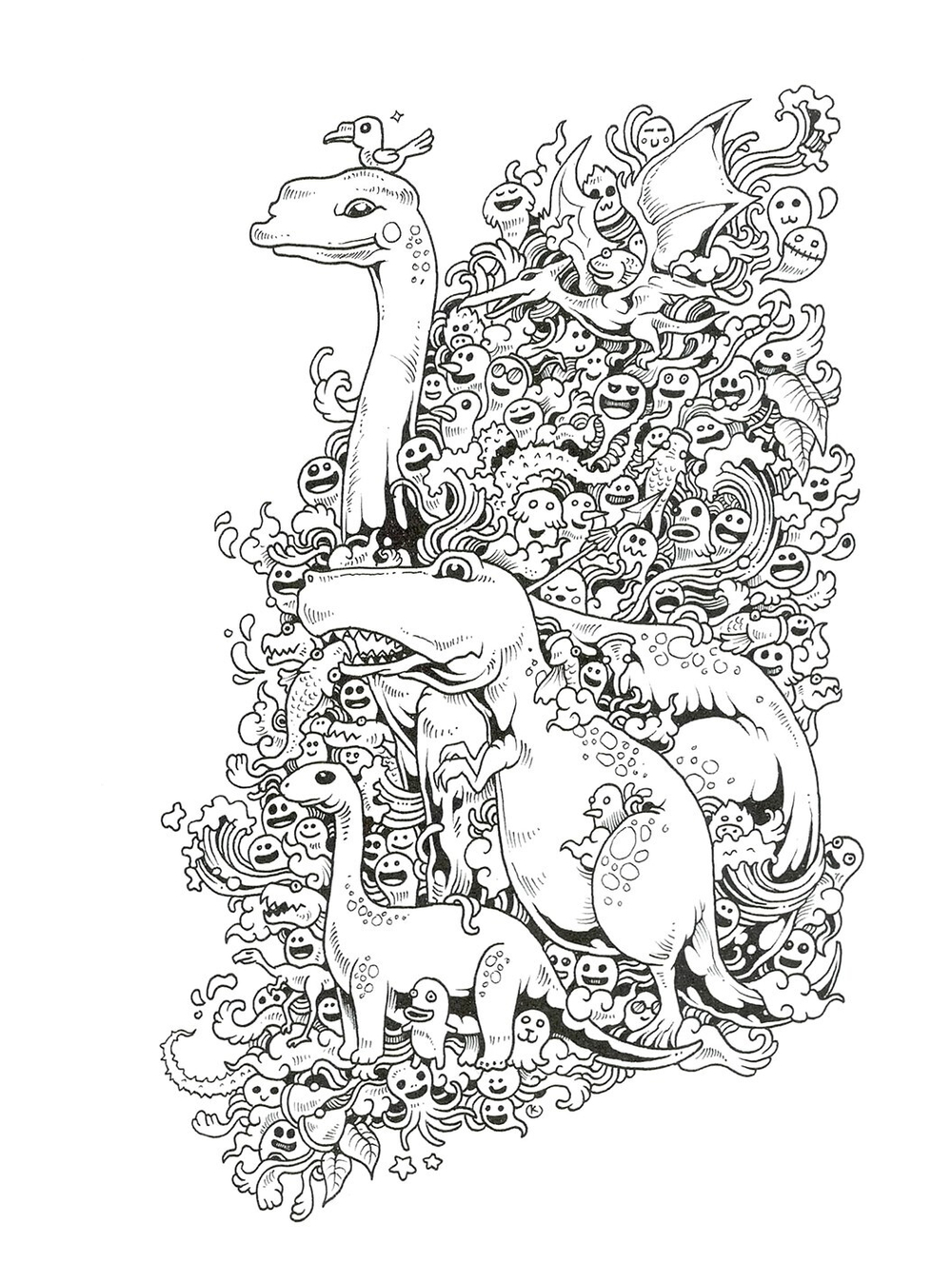 Doodle Invasion. Coloring book