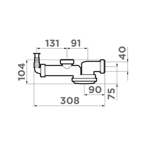 Компактный сифон с гидрозатвором Omoikiri S-01