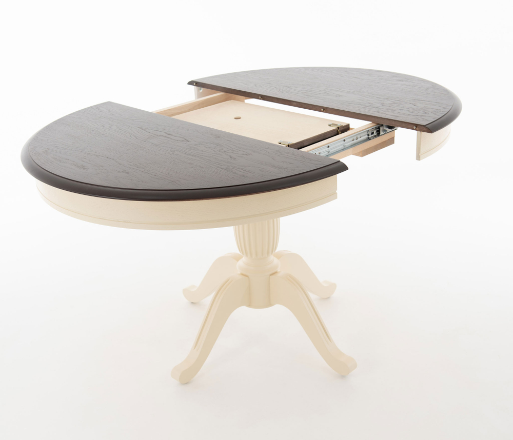 Стол Аврора Леонардо D100, Темный орех/Слоновая кость