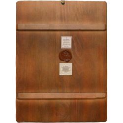 Николай Чудотворец с предстоящими. Афонская икона под старину с мощевиком. 30 х 42 см.