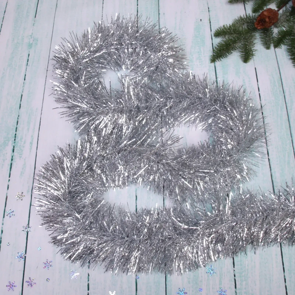 Мишура 2 м 13 см «Искристое сияние», Серебро