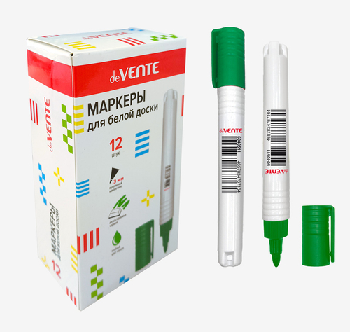 Маркер для доски ДЕВЕНТЕ 3 мм зеленый (5040511)