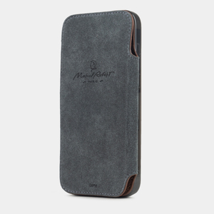 Чехол-книжка кожаная для iPhone 17 Pro, теленок цвета шоколад