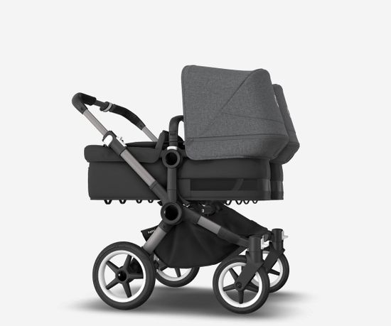 Коляска для двойни 2 в 1 Bugaboo Donkey 5 Twin Grey melange/Midnight black/Graphite
