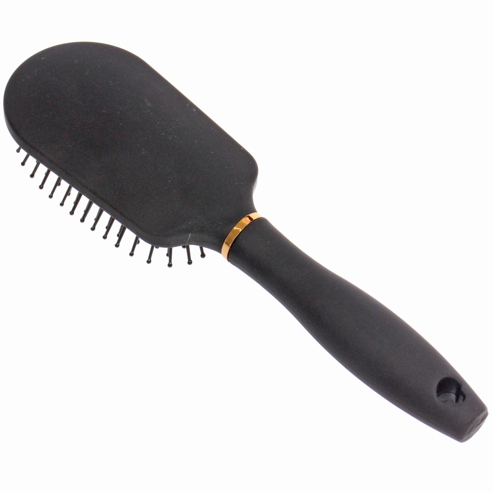 Расческа массажная «СЕКРЕТ ТВОЕЙ КРАСОТЫ», трапеция, цвет черный, матовое покрытие, 6,3*24см