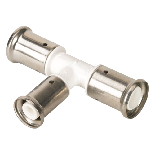 Тройник HENCO переходный уменьшенный с двух сторон, ПВДФ пресс, 26x16x16