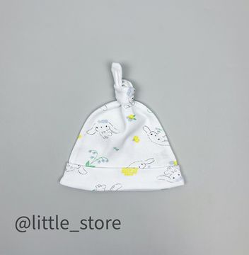 Шапка однослойная "Белые зайчики"