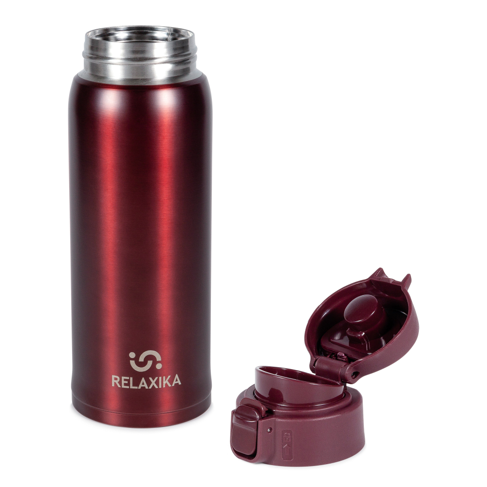 Термокружка Relaxika 701 (0,48 литра), бордовая