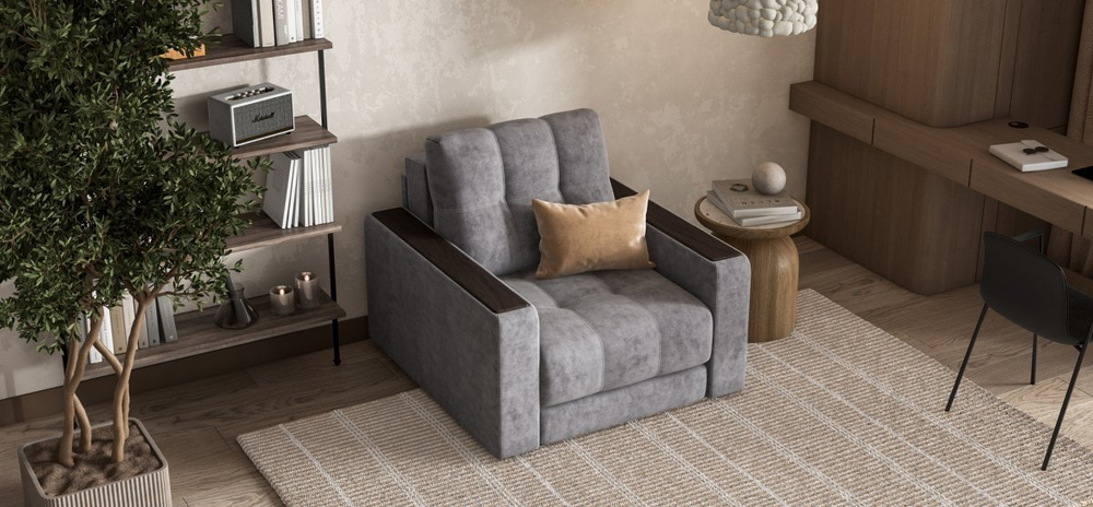 Босс кресло-кровать Велюр Роял агат