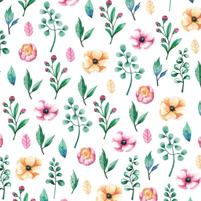 Зелень, листья и пионы