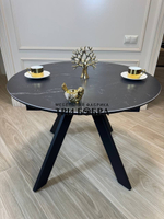Круглый стол "Бонжур", керамогранит, черный мрамор