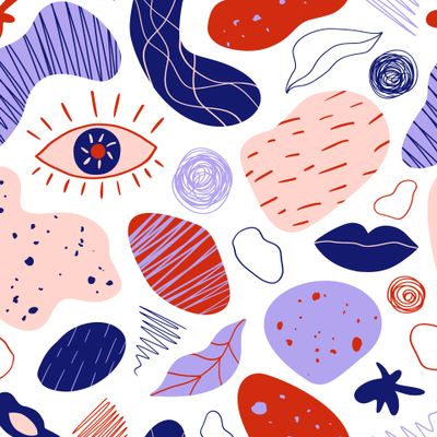 Абстрактный 1. Синий-красный