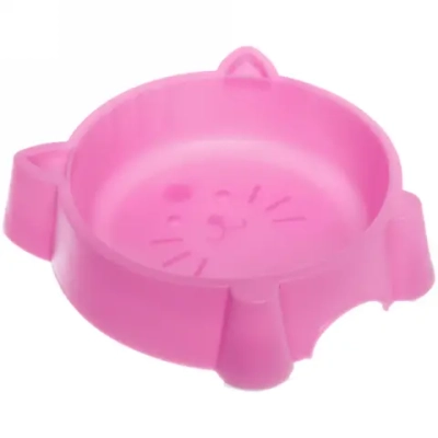 Миска пластиковая «Котофей» 18,5*4,8см цвет розовый /550мл