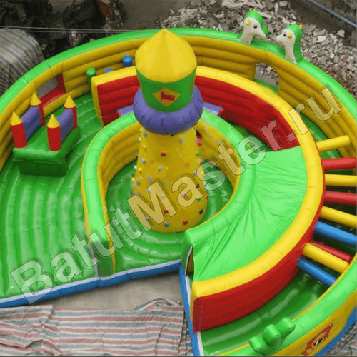 Надувная полоса препятствий "Мощный лабиринт" 20*10*6 м