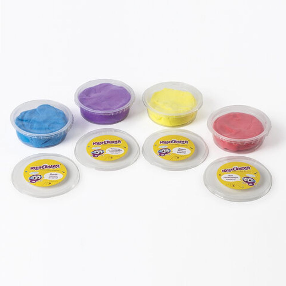 Масса для лепки лёгкая ЮНЛАНДИЯ "ЮНЛАНДИК И ДОМАШНИЕ ЛЮБИМЦЫ", 4 цвета по 45 мл, застывающая, 105020