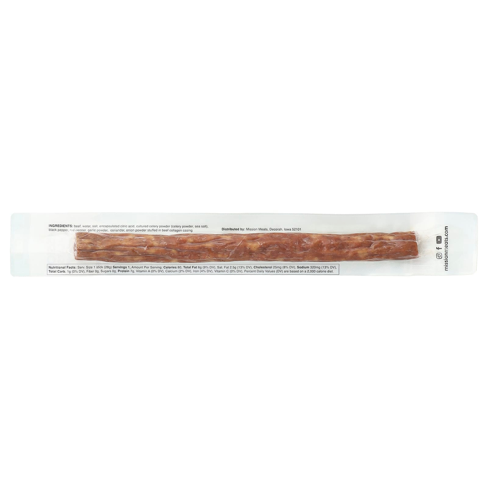 Mission Meats, Beef Sticks, Tasty Original, 1 oz (28 g)