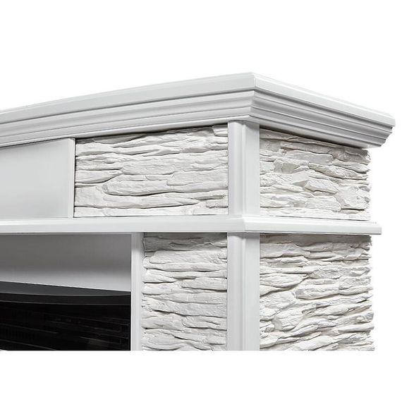 Портал Firelight Scala Classic камень сланец скалистый белый, шпон белый дуб — (2)