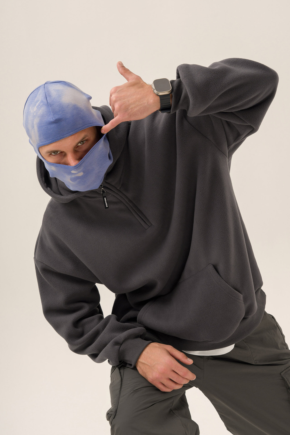 Худи KUL'TURA "HALF ZIP FLEECE 450 GR" Темно-серый