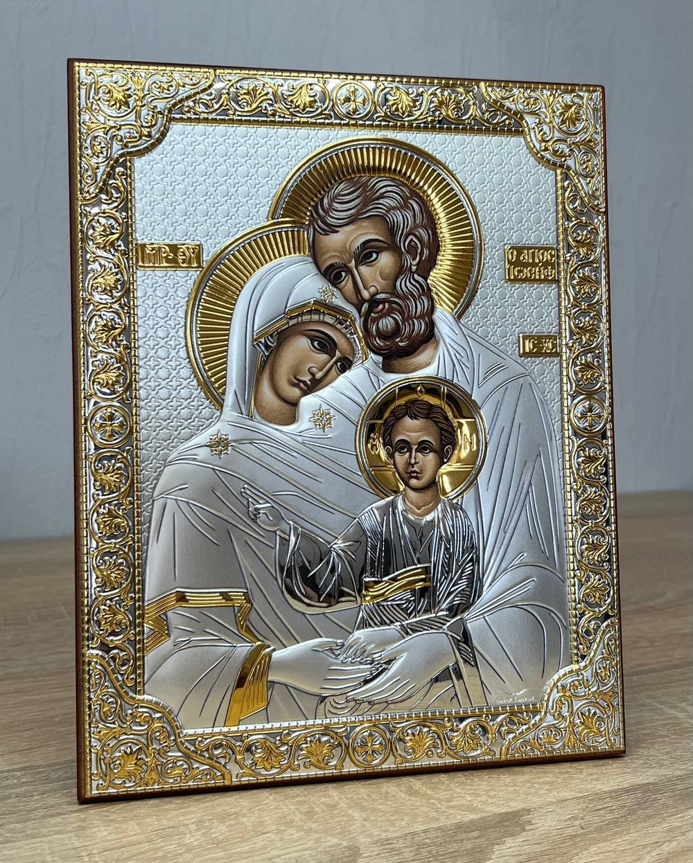 Св. Семейство, икона прямоугольная без рамки, красное дерево 120х160