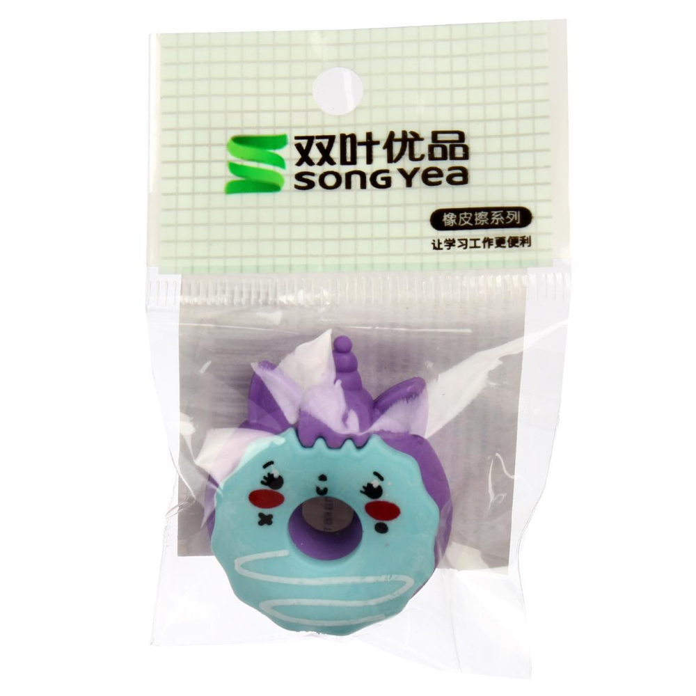 Ластик "Котопончик" 3,5 см, 6 видов микс, в инд.пакете, С-40344