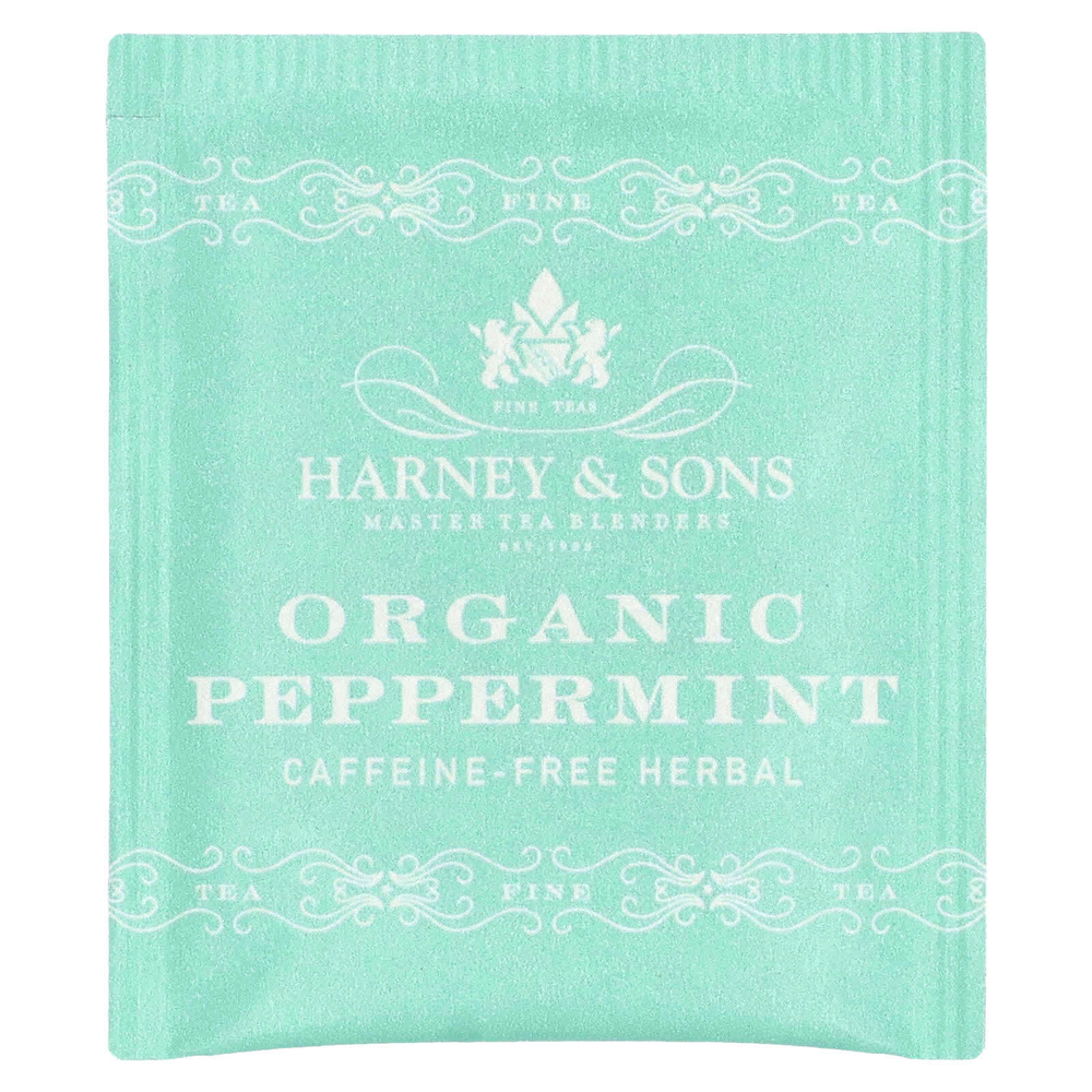 Harney & Sons, Органический травяной чай с перечной мятой, без кофеина, 50 чайных пакетиков, 50 г (1,76 унции)