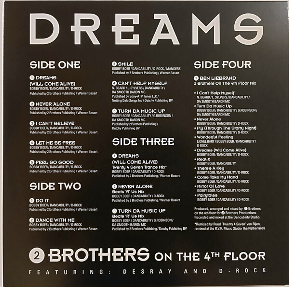 LP: 2 Brothers On The 4th Floor — «Dreams» (1994/2022) [2LP Limited Crystal Clear Vinyl]
