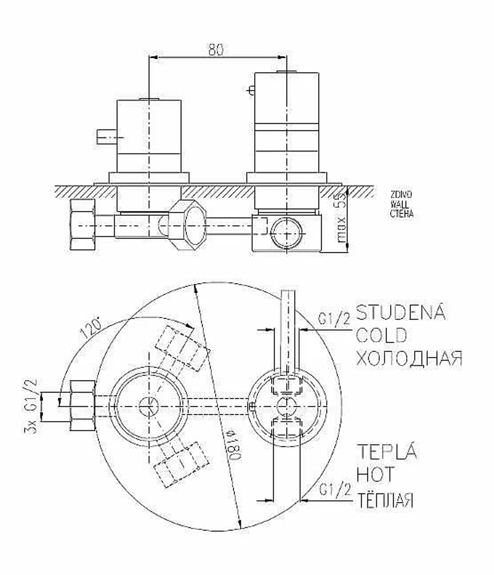 Смеситель для душа Rav-Slezak TERMOSTAT DT387