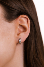 Серьги - конго "Битые" в серебре