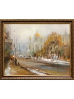 Картина маслом Весна в столице Рыбаков