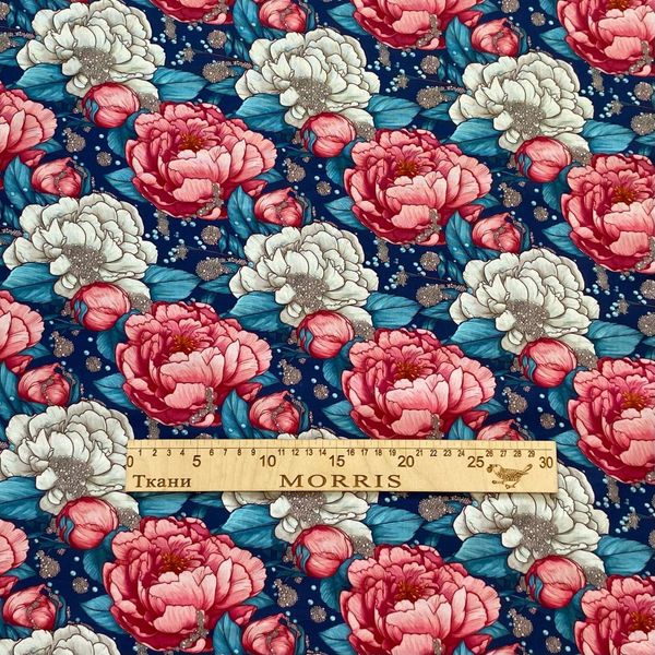 РОЗОВО-БЕЛЫЕ РОЗЫ И ЖЕМЧУГ  100% хлопок Handmade Fabrics 2