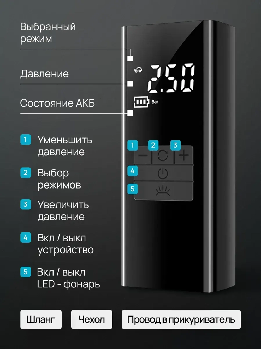 Насос автомобильный беспроводной