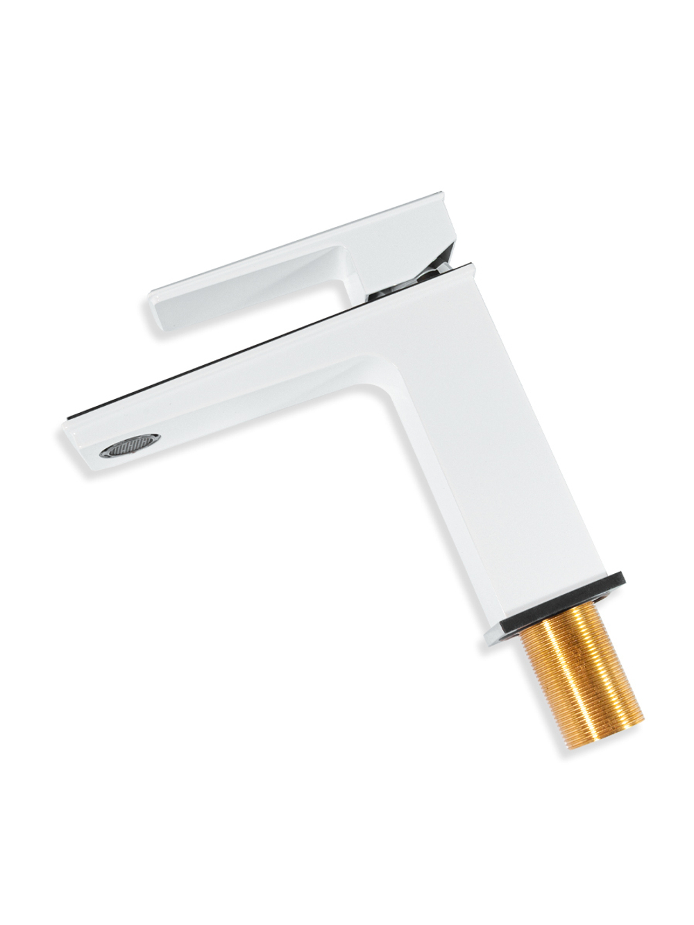 Смеситель "Grocenberg" для раковины и умывальника (белый хром)