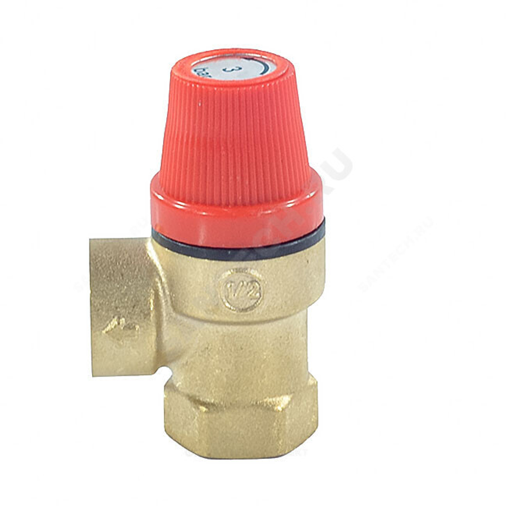 Клапан предохранительный угловой латунь Ду 15х15 ВР G1/2"хG1/2" Рср=1.5бар Benarmo