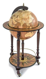 Глобус-бар напольный "Да Винчи" (диаметр сферы 40 см, 55х93 см, цвет орех,  вес - 10,4 кг) Zoffoli U. 020