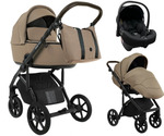 Детская коляска Roan Bass Next 2.0 3 в 1 с автокреслом Tutis Elo Lux EduSky Black BSN/42/2 Mocha Mousse/Black/руч.Cappuccino