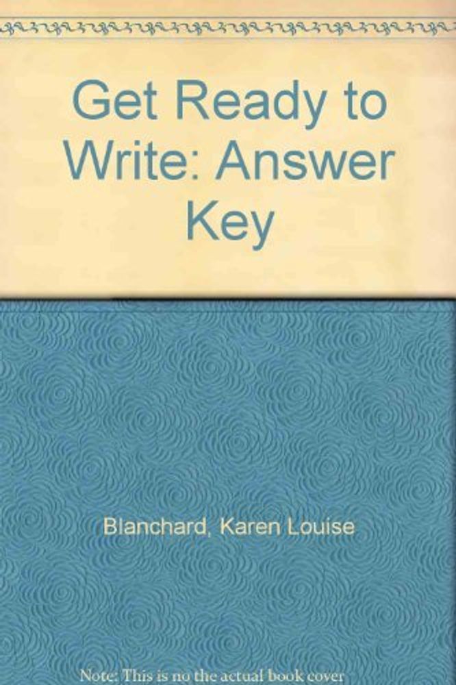 Get Ready to Write Ans Key