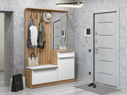 Прихожая Стиль-02 Silky White Дуб Вотан