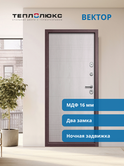 Входная дверь Вектор Белёный дуб