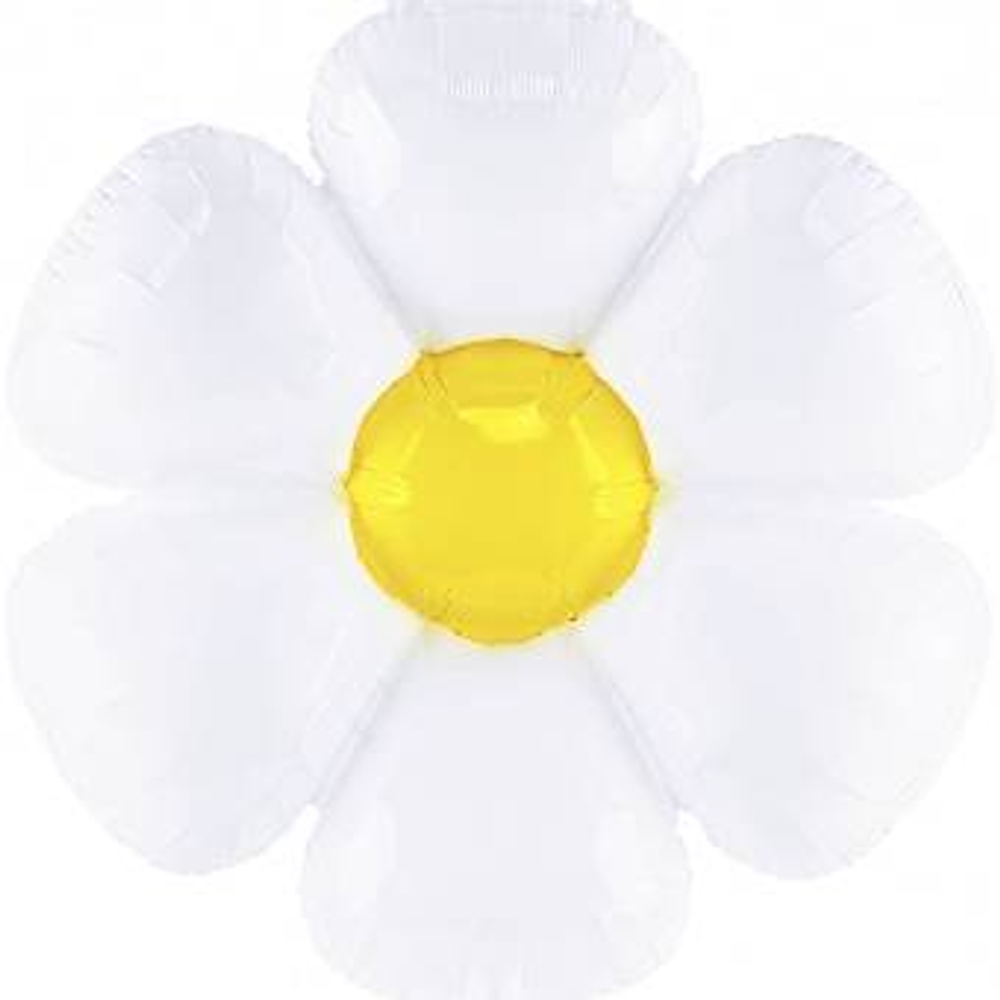Шар (43''/109 см) Цветок, Ромашка, Белый, 1 шт.
