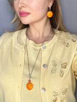 Комплект украшений из муранского стекла: колье, серьги