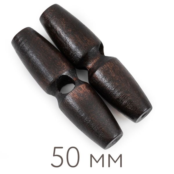 Пуговицы дерево 1 прокол 80L=50 мм, 24 шт, №304 т.коричневый, Blitz DRN 0121
