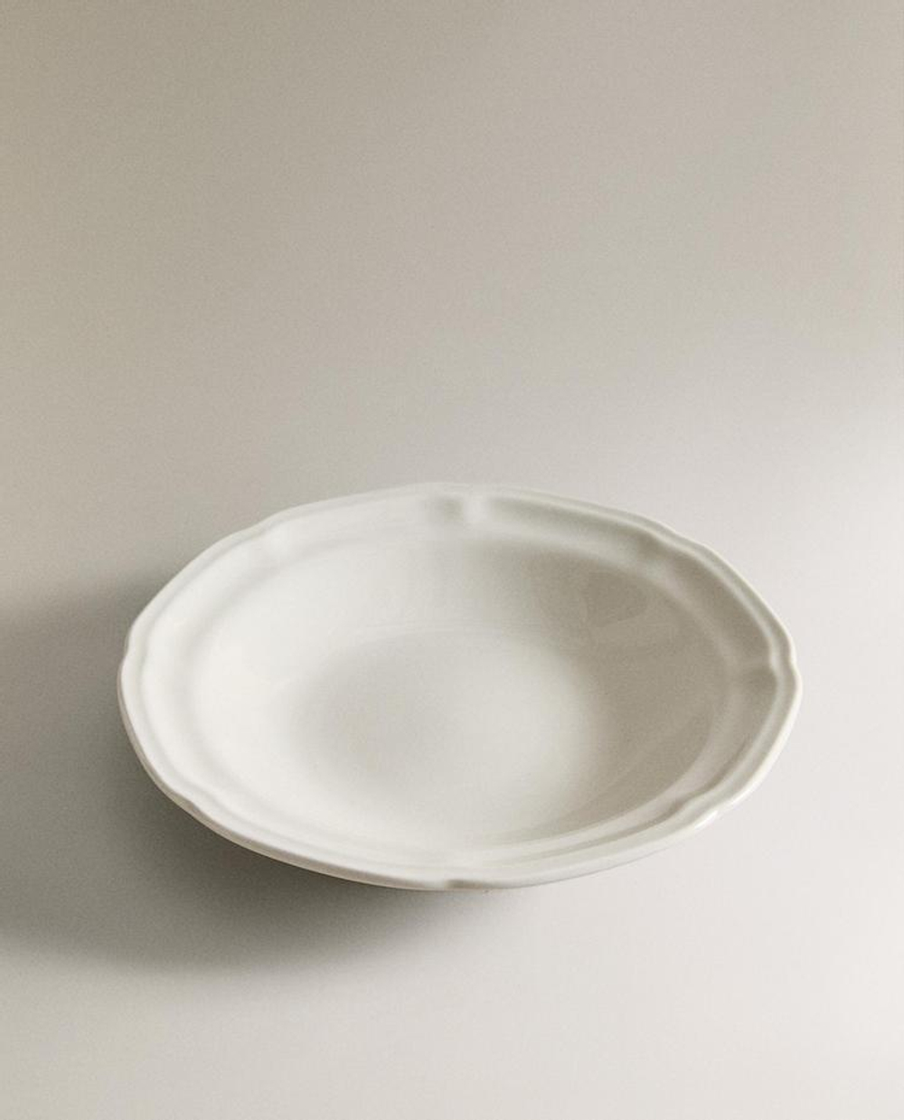 ZARA HOME ФАРФОРОВАЯ СУПОВАЯ ТАРЕЛККА, БЕЛЫЙ