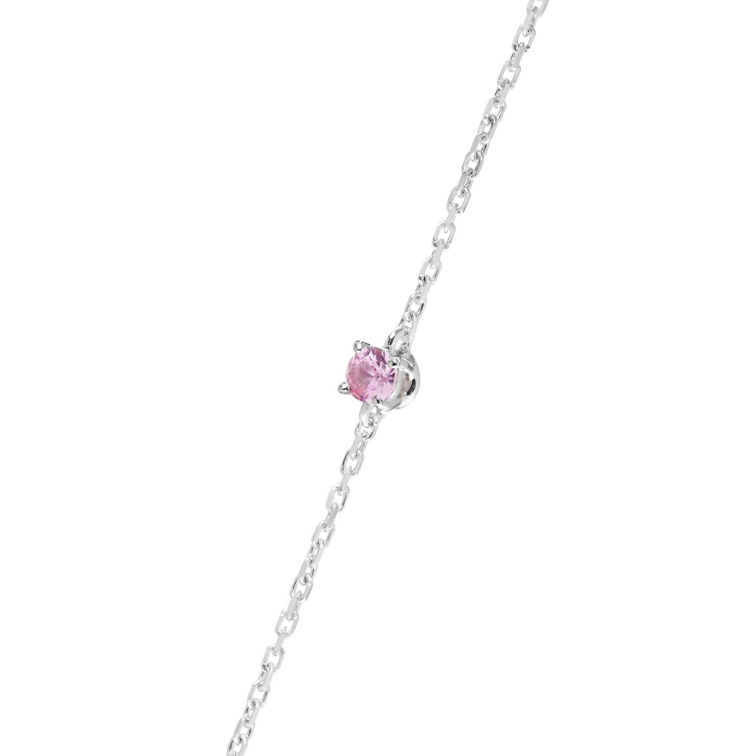 Вечный браслет ВЛВ Навсегда – Белое золото, Розовый сапфир