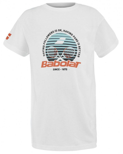 Футболка для мальчика теннисная Babolat Exercise Cotton Tee Boy - white