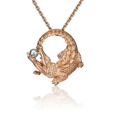 Подвеска «Крокодил» из комбинированного золота