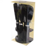 Расчески в наборе 3шт и зеркало в коробке «Beauty Home», цвет черный, 23,5*11*8см