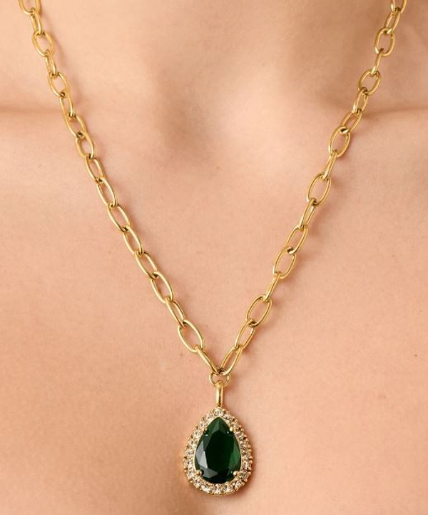 Колье Dyrberg Kern METTA SG EMERALD GREEN /GOLDEN 450080