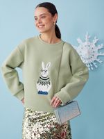 СВИТШОТ ЗАЙКА В СВИТЕРЕ PISTACHIO